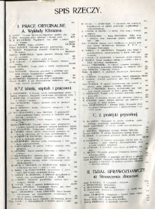 Warszawskie Czasopismo Lekarskie 1927 - spis treści