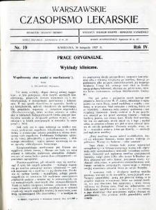 Warszawskie Czasopismo Lekarskie 1927 R.4 nr 19