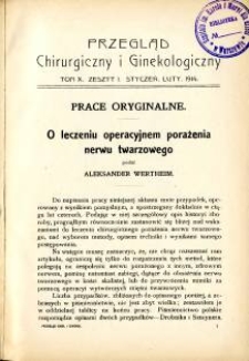 Przegląd Chirurgiczny i Ginekologiczny 1914 T.10 z.1