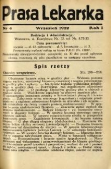 Prasa Lekarska 1932 R.1 nr 4