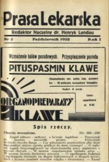 Prasa Lekarska 1932 R.1 nr 5