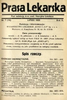 Prasa Lekarska 1933 R.2 nr 7