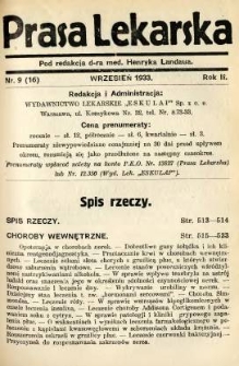 Prasa Lekarska 1933 R.2 nr 9