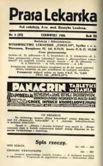 Prasa Lekarska 1934 R.3 nr 6