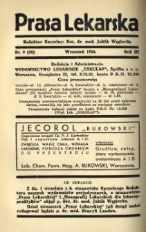 Prasa Lekarska 1934 R.3 nr 9