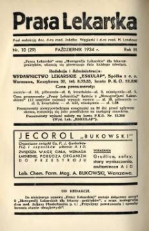 Prasa Lekarska 1934 R.3 nr 10