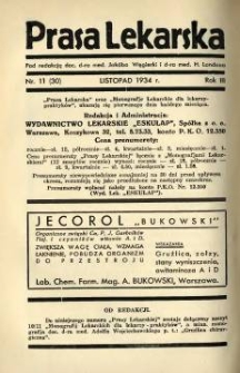 Prasa Lekarska 1934 R.3 nr 11