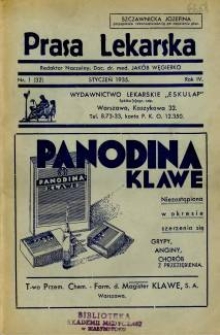 Prasa Lekarska 1935 R.4 nr 1