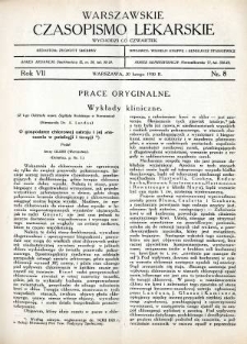 Warszawskie Czasopismo Lekarskie 1930 R.7 nr 8