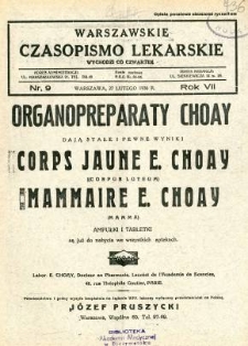 Warszawskie Czasopismo Lekarskie 1930 R.7 nr 9