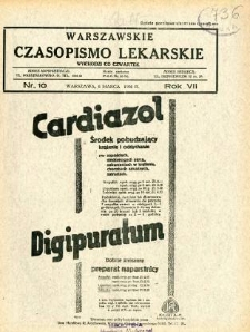 Warszawskie Czasopismo Lekarskie 1930 R.7 nr 10