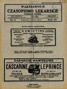 Warszawskie Czasopismo Lekarskie 1930 R.7 nr 11