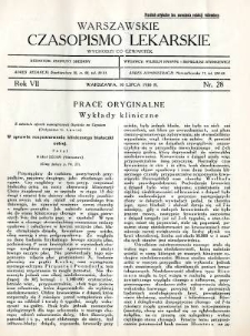 Warszawskie Czasopismo Lekarskie 1930 R.7 nr 28