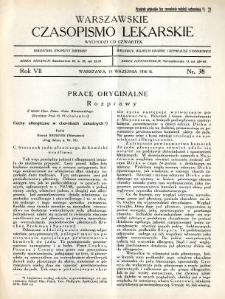 Warszawskie Czasopismo Lekarskie 1930 R.7 nr 38