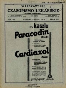 Warszawskie Czasopismo Lekarskie 1930 R.7 nr 45