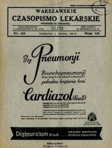 Warszawskie Czasopismo Lekarskie 1930 R.7 nr 49