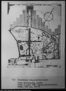 Fotokopia planu sytuacyjnego parku w Choroszczy. Stan na 1951 r.