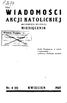 Wiadomości Akcji Katolickiej Archidiecezji Wileńskiej 1937, R.2