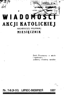 Wiadomości Akcji Katolickiej Archidiecezji Wileńskiej 1937, R.2