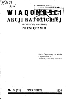 Wiadomości Akcji Katolickiej Archidiecezji Wileńskiej 1937, R.2