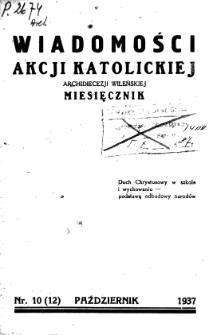 Wiadomości Akcji Katolickiej Archidiecezji Wileńskiej 1937, R.2