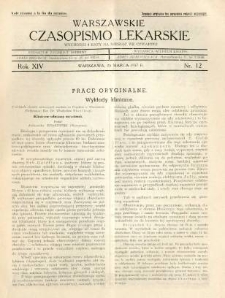 Warszawskie Czasopismo Lekarskie 1937 R.14 nr 12