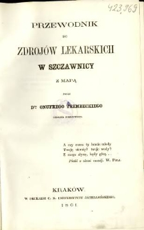 Przewodnik do zdroj&oacute;w lekarskich w Szczawnicy : z mapą