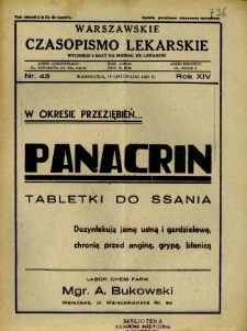Warszawskie Czasopismo Lekarskie 1937 R.14 nr 43