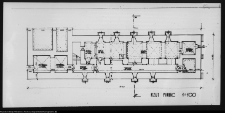 Fotokopia odrysu rzutu piwnic zespołu pokamedulskiego w Wigrach w skali 1:100