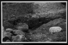 Białystok, ruiny Pałacu Branickich (odgruzowywanie na dziedzińcu wstępnym)