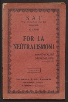 For la neŭtralismon!
