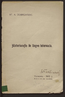 Historiozofio de lingvo internacia