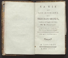 La vie et les opinions de Tristram Shandy. T. 1