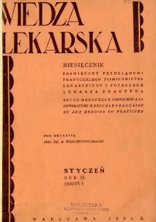 Wiedza Lekarska 1935 R.9 z.1
