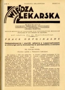 Wiedza Lekarska 1936 R.10 z.4