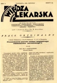 Wiedza Lekarska 1936 R.10 z.11