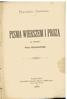 Pisma wierszem i prozą