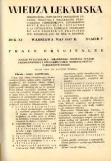 Wiedza Lekarska 1937 R.11 nr 5