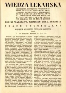 Wiedza Lekarska 1937 R.11 nr 9