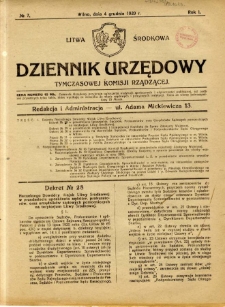 Dziennik Urzędowy Tymczasowej Komisji Rządzącej 1920.12.04 R.1 nr 7
