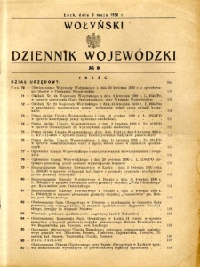 Wołyński Dziennik Wojewódzki 1930.05.05 R. 10 nr 9