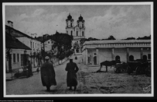 Reprodukcja fotografii rynku i hal targowych w Sejnach