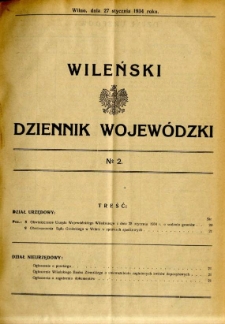 Wileński Dziennik Wojewódzki 1934.01.27 nr 2