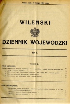 Wileński Dziennik Wojew&oacute;dzki 1934.02.19 nr 3