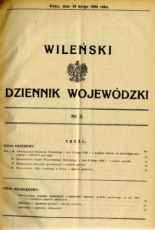 Wileński Dziennik Wojewódzki 1934.02.19 nr 3