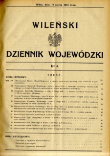 Wileński Dziennik Wojew&oacute;dzki 1934.03.17 nr 4