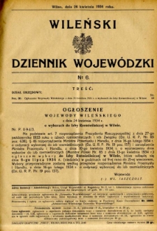 Wileński Dziennik Wojew&oacute;dzki 1934.04.26 nr 6