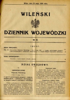 Wileński Dziennik Wojewódzki 1934.05.22 nr 8