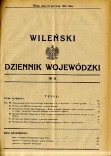 Wileński Dziennik Wojew&oacute;dzki 1934.06.16 nr 9