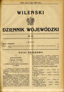 Wileński Dziennik Wojewódzki 1934.07.04 nr 10